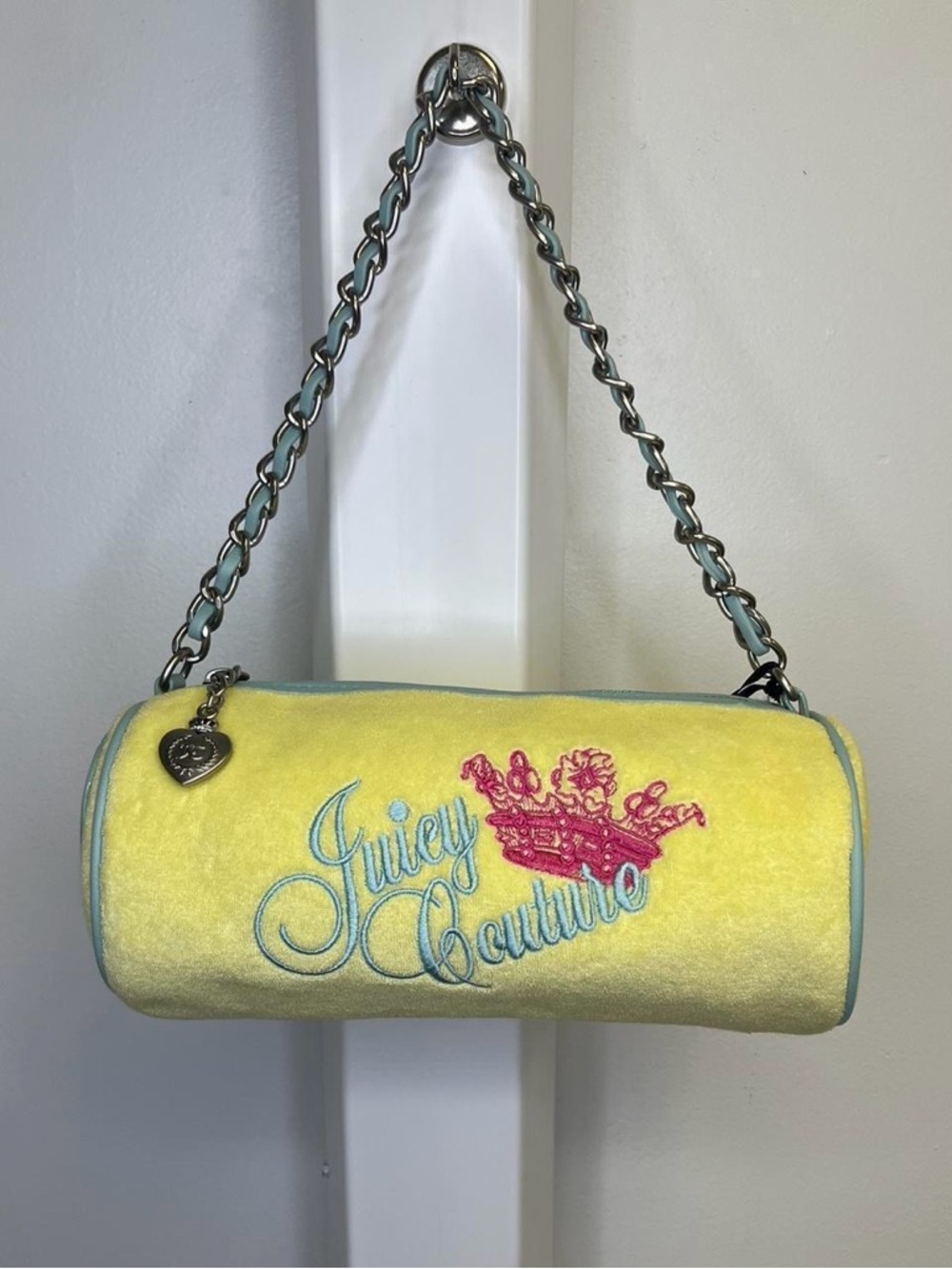 🐾Y2K Juicy couture yellow terry cloth barrel purse🐾